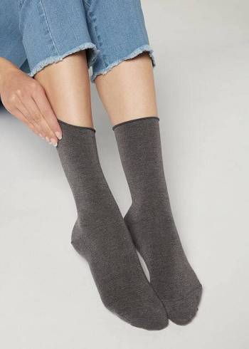 Calzedonia Ankle with Cashmere Korta Strumpor Dam Grå | SE1845WY