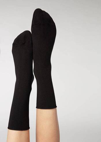 Calzedonia Ankle with Cashmere Korta Strumpor Dam Svarta | SE1846EX