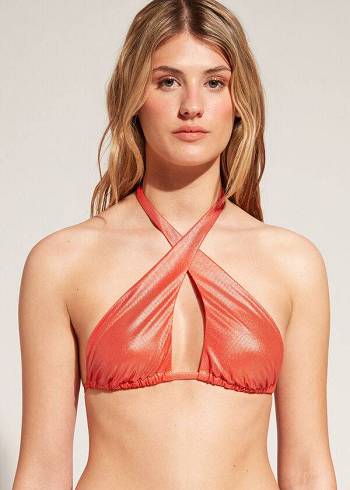 Calzedonia Bandeau Antigua Bikinitoppar Dam Korall Orange | SE2506WY