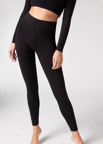 Calzedonia Bomull Leggings Dam Svarta | SE1552XF