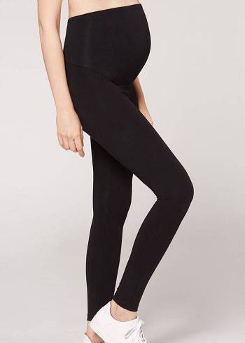 Calzedonia Bomull Maternity Leggings Dam Svarta | SE1550LH