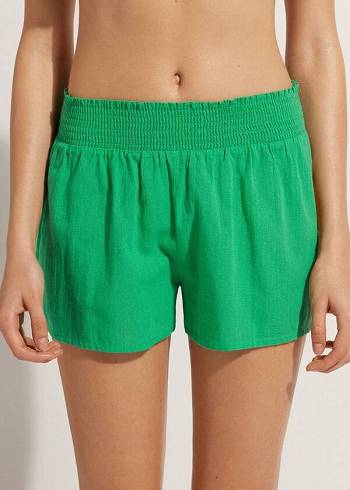 Calzedonia Bomull Shorts Cover Ups Dam Gröna | SE2065FM