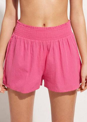 Calzedonia Bomull Shorts Cover Ups Dam Rosa | SE2068JJ