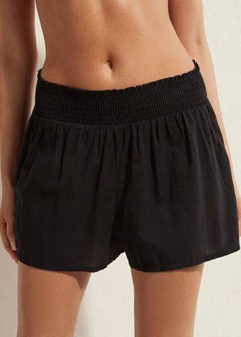 Calzedonia Bomull Shorts Cover Ups Dam Svarta | SE2066GL