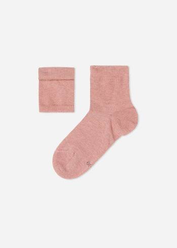 Calzedonia Bomull with Fresh Feet Andas Material Korta Strumpor Barn Rosa | SE1085CE