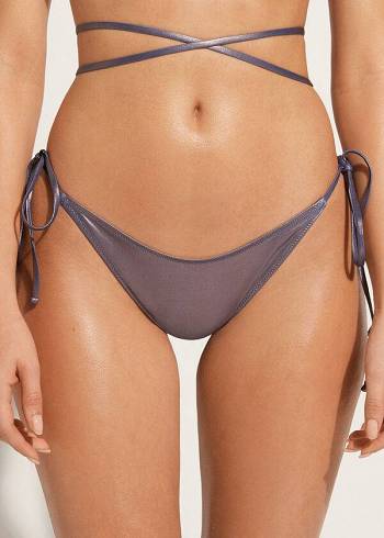 Calzedonia Brazilian Side Tie Daytona Bikiniunderdel Dam Blå | SE2868WY