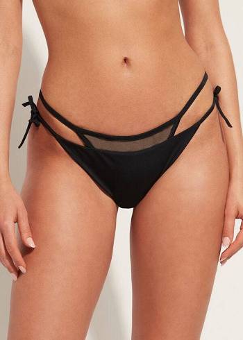 Calzedonia Brazilian String Tokyo Bikiniunderdel Dam Svarta | SE2849EX