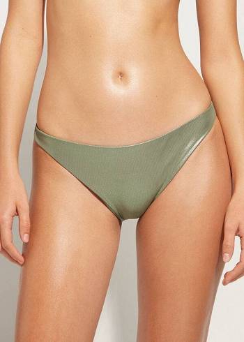 Calzedonia Coated-Effect Antigua Bikiniunderdel Dam Gröna | SE2830XF