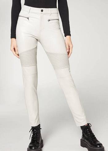 Calzedonia Coated Thermal Mager Biker Byxor Dam Vita | SE1468GL