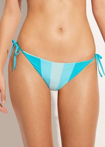 Calzedonia Color Block String Azzorre Bikiniunderdel Dam Turkos Gröna | SE2820TV