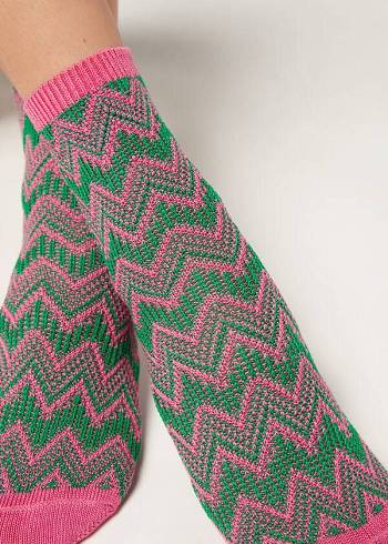 Calzedonia Colorful Chevron Motif Korta Strumpor Dam Rosa | SE1812XF