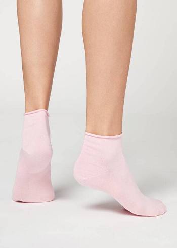 Calzedonia Cuffless Korta in Bomull Strumpor Dam Rosa | SE1797YU