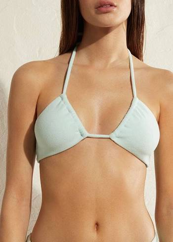 Calzedonia Drawstring Bandeau Beverly Hills Eco Bikinitoppar Dam Blå | SE2481QZ