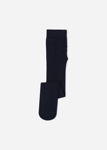 Calzedonia Eco Bomull Strumpbyxor Barn Blå | SE1228OR