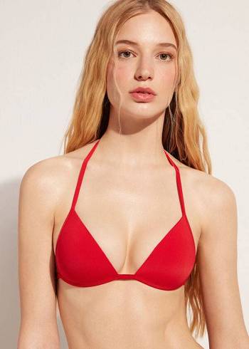 Calzedonia Graduated Soft Vadderad Triangle Indonesia Bikinitoppar Dam Röda | SE2426RW