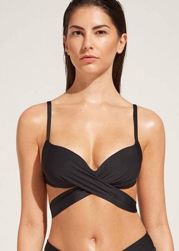 Calzedonia Graduated Vadderad Push Up Indonesia Bikinitoppar Dam Svarta | SE2471AP