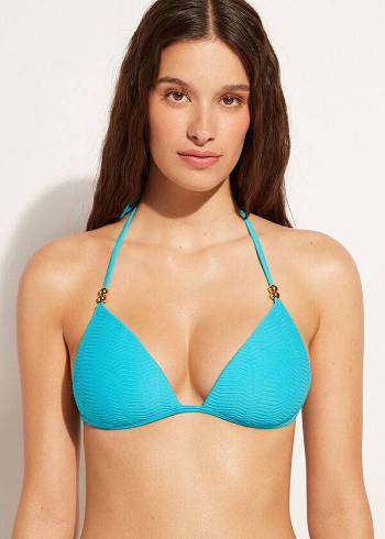 Calzedonia Graduated Vadderad Triangle Casablanca Bikinitoppar Dam Turkos | SE2453EX