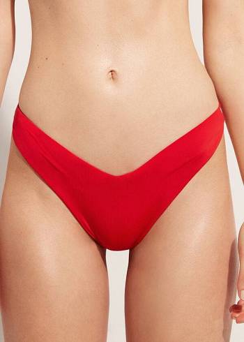 Calzedonia High Cut Brazilian Indonesia Eco Bikiniunderdel Dam Röda | SE2800NB