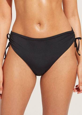 Calzedonia High-Midja Drawstring Indonesia Bikiniunderdel Dam Svarta | SE2736KI