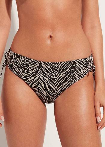 Calzedonia High-Midja Drawstring Nairobi Bikiniunderdel Dam Svarta | SE2731VD