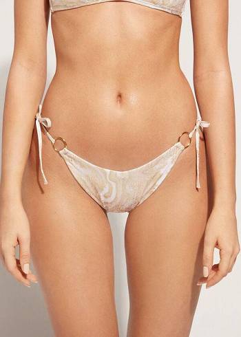 Calzedonia High V-Cut Brazilian Melbourne Bikiniunderdel Dam Guld | SE2780QZ