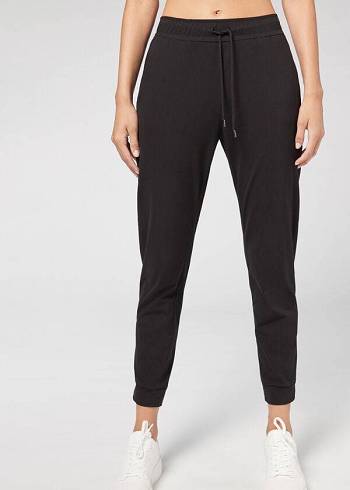 Calzedonia Jogger in Ultra Light Supima Bomull Leggings Dam Svarta | SE1529BC