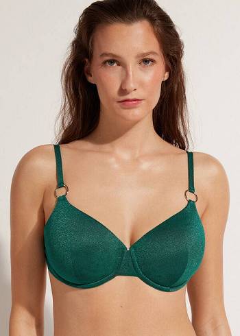 Calzedonia Push Up Hollywood Bikinitoppar Dam Gröna | SE2247FM