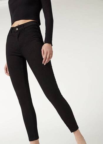 Calzedonia Push-up and soft touch Jeans Dam Svarta | SE1583MA