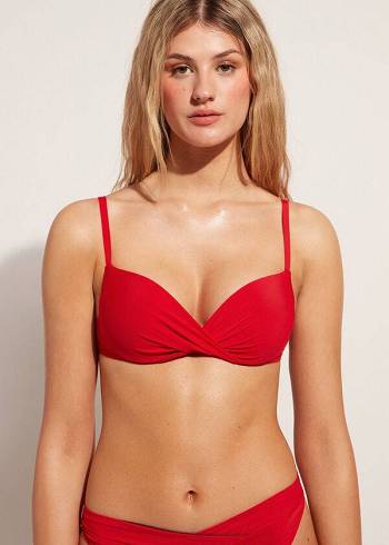 Calzedonia Soft Graduated Super Vadderad Push-up Indonesia Bikinitoppar Dam Röda | SE2230VD