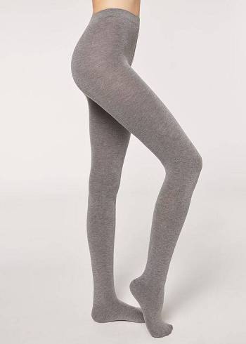 Calzedonia Soft Modal and Cashmere Blend Opaque Strumpbyxor Dam Grå | SE3129UT