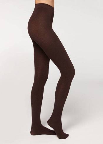 Calzedonia Soft Modal and Cashmere Blend Opaque Strumpbyxor Dam Kaffe | SE3133EX