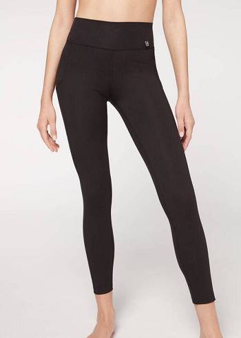 Calzedonia Soft Touch Gympa Leggings Dam Svarta | SE1501CE