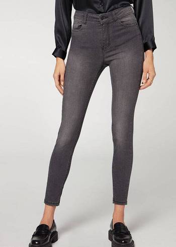 Calzedonia Super Flex Denim High Midja Superskinny Jeans Dam Grå | SE1575KI