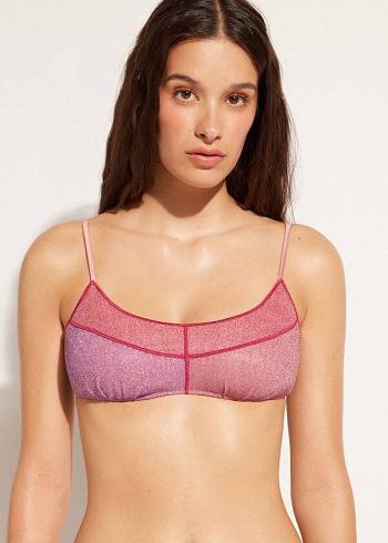 Calzedonia Tank Trend Lamé Lisbona Bikinitoppar Dam Rosa | SE2194DN