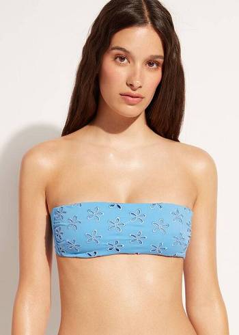 Calzedonia Vadderad Bandeau Corfù Bikinitoppar Dam Blå | SE2405NB