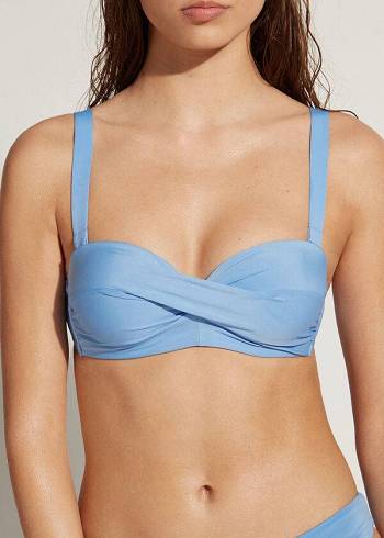 Calzedonia Vadderad Bandeau Indonesia Bikinitoppar Dam Blå | SE2402WY