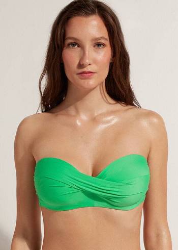 Calzedonia Vadderad Bandeau Indonesia Eco cobey Bikinitoppar Dam Gröna | SE2392SO