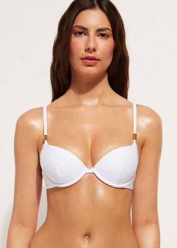 Calzedonia Vadderad Push-Up Casablanca Bikinitoppar Dam Vita | SE2343OR