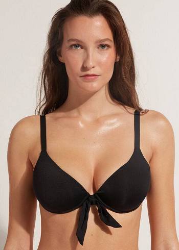 Calzedonia Vadderad Push-Up Indonesia Bikinitoppar Dam Svarta | SE2339DN