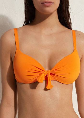 Calzedonia Vadderad Push Up Indonesia Eco Sexy Bikinitoppar Dam Orange | SE2363GL