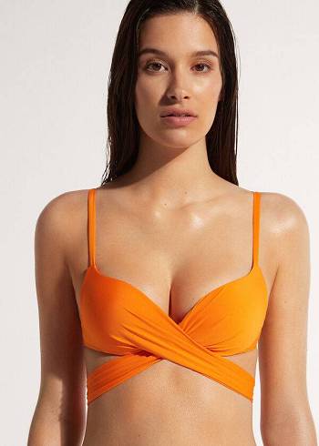 Calzedonia Vadderad Push Up Indonesia Eco Bikinitoppar Dam Orange | SE2371UT