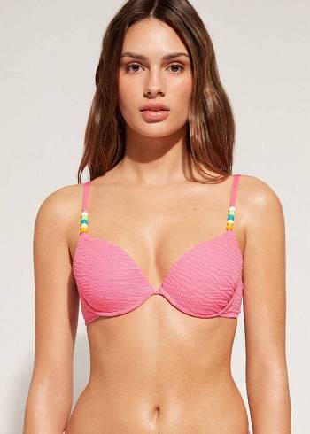 Calzedonia Vadderad Push-Up San Diego Bikinitoppar Dam Rosa | SE2314SO