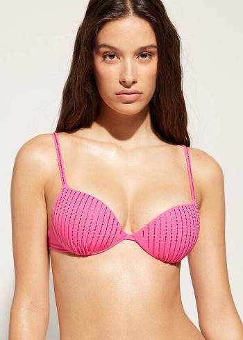 Calzedonia Vadderad Push Up Shanghai Bikinitoppar Dam Rosa | SE2358ZG