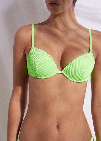 Calzedonia Vadderad Push-up New York Bikinitoppar Dam Gröna | SE2319UT