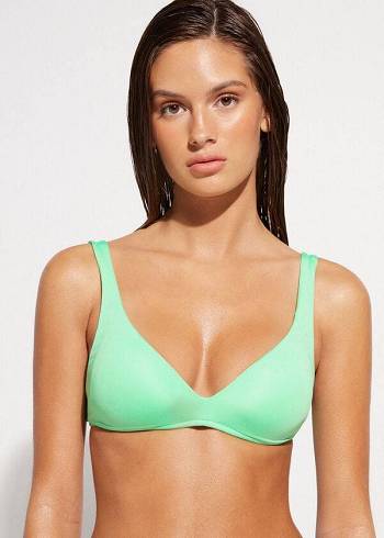 Calzedonia Vadderad Triangle Indonesia Eco rosa Bikinitoppar Dam Mintgröna | SE2269PQ