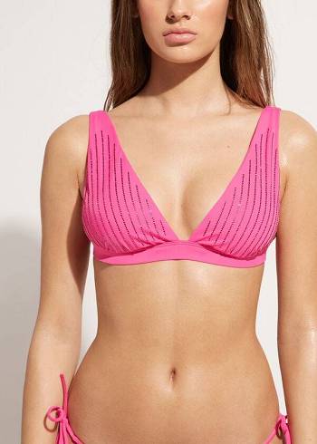 Calzedonia Vadderad Triangle Shanghai Bikinitoppar Dam Rosa | SE2256VD