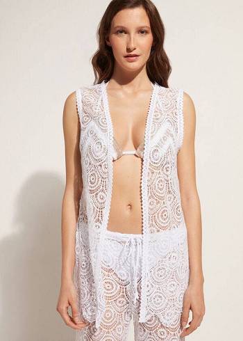 Calzedonia Ärmlös Crochet Cover Ups Dam Vita | SE2075BC