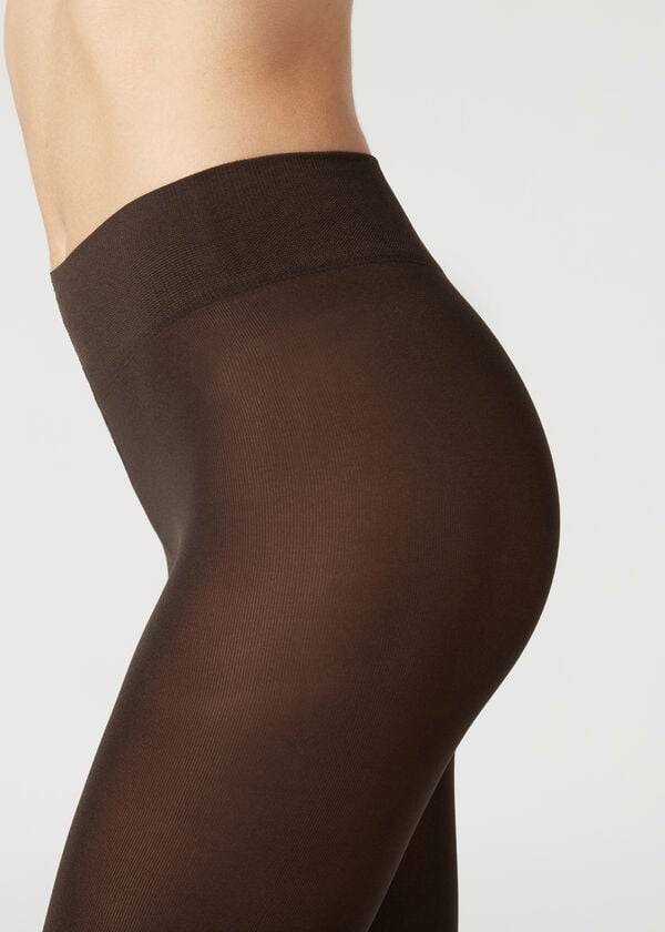 Calzedonia 100 Denier Total Bekvämlighet Soft Touch Opaque Strumpbyxor Dam Kaffe | SE3180MA