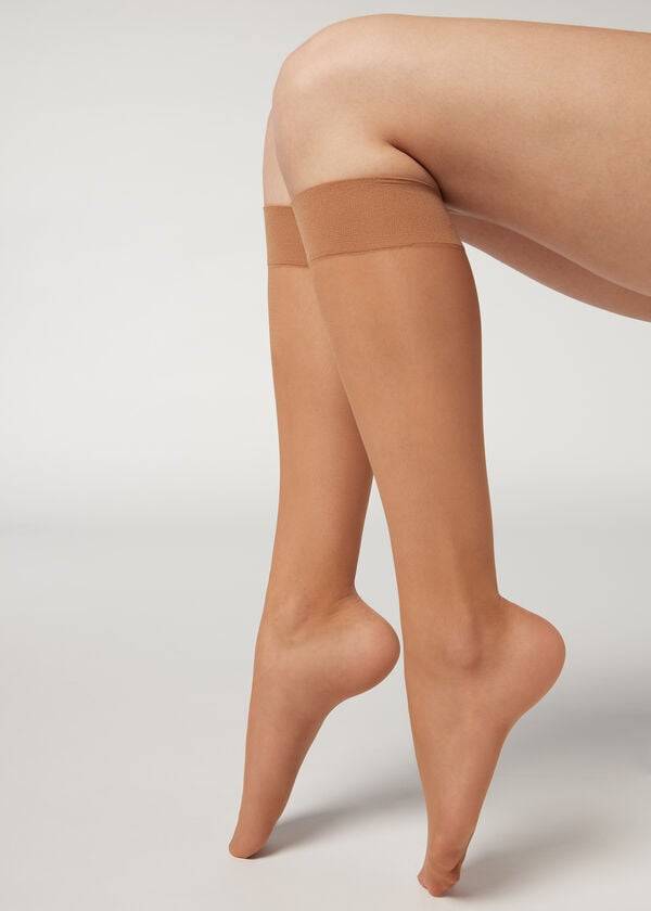 Calzedonia 20 Denier Bekvämlighet Cuff Knee-Highs Sheer Sexy Strumpor Dam Bruna | SE1887KI