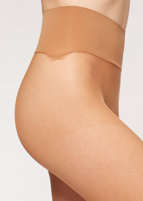 Calzedonia 20 Denier Essential Invisible Sheer Strumpbyxor Dam Khaki | SE3050GL